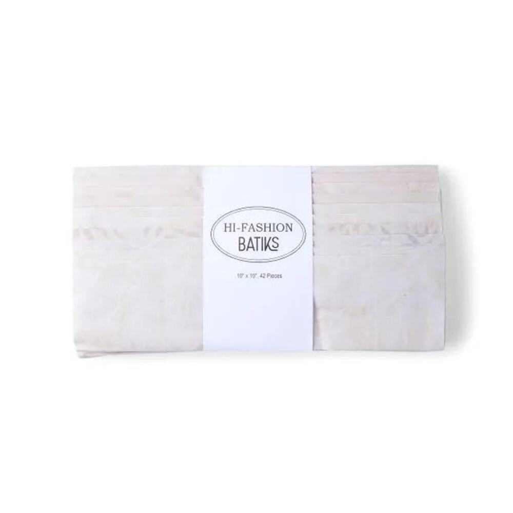 Cream Batiks Layer Cake by Hi Fashion Batiks